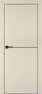 Межкомнатная дверь PX-19 черная кромка с 4-х ст. Бежевый матовый