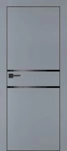 Межкомнатная дверь PX-18 черная кромка с 4-х ст. Серый матовый
