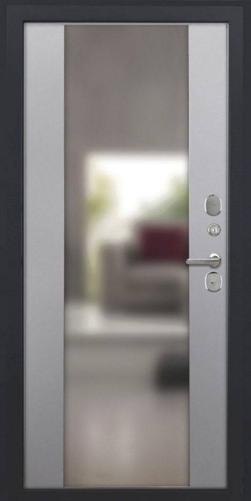 Входная дверь ДвериПРО Модель L-49 Алиса (16мм, ПВХ софт грей, зеркало) DPRO197898 внутренняя сторона